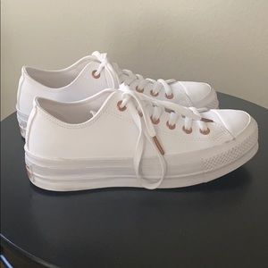 White leather platform Converse All Stars